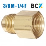 Штуцер з'єднувач редукційний 3/8"SAE M x 1/4"SAE F (3/8 папа х 1/4 мама) латуний дюймовий